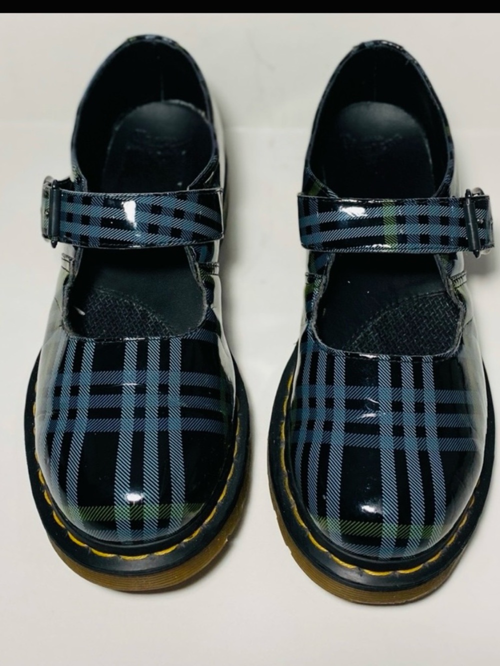 Dr. Martens Blue Tartan Plaid  Shoes Size 8L